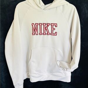 Nike white Hoodie with Red Lettering size M 8-10